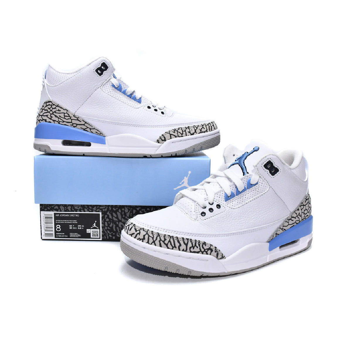 Jordan retro 3 unc best sale