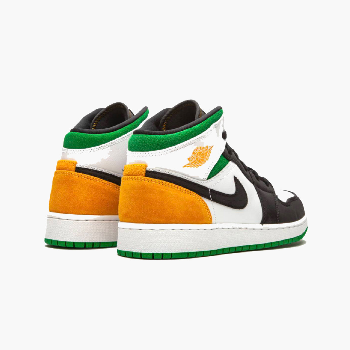 Nike Air Jordan 1 Mid Oakland Blanco, Naranja y Verde